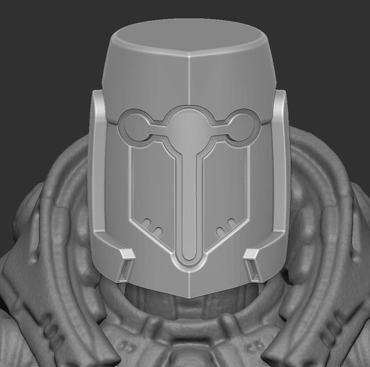 Scifi Templar Captain Helmet Head