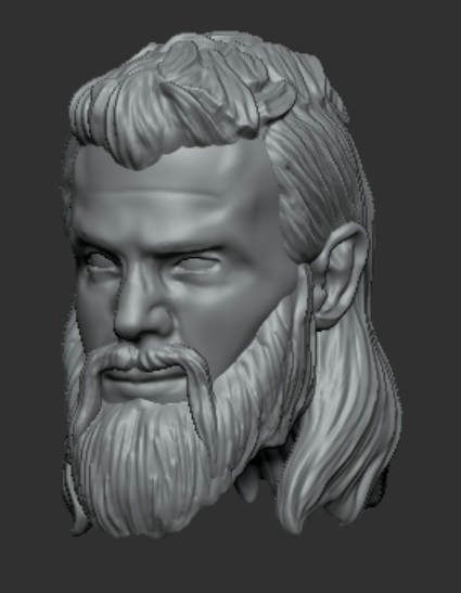 Prince Illfred Smirking (Topknot - Beard) Head Unpainted